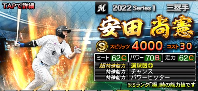 2022シリーズ1三塁手安田