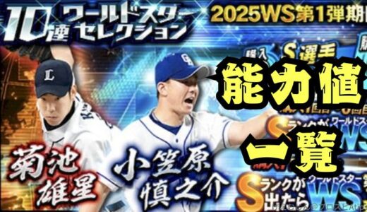 プロスピA-2025WSワールドスター第1弾！菊池・小笠原能力値は？
