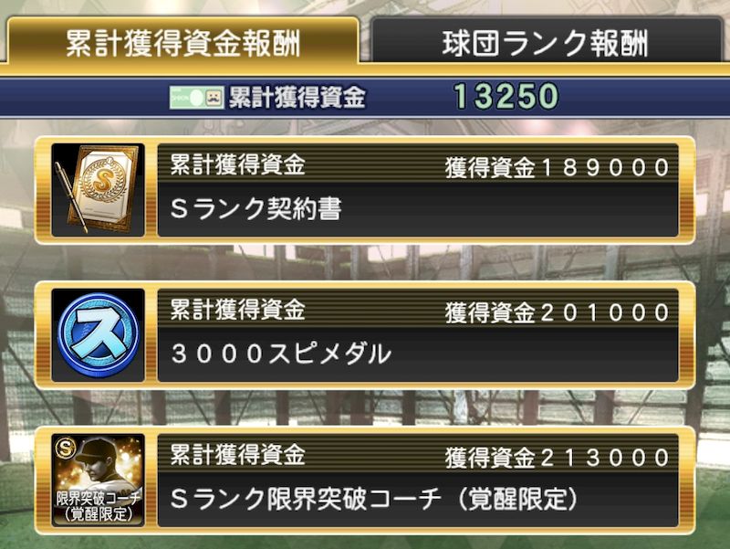 ベースボールマネージャー報酬