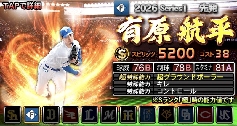 2026先発有原