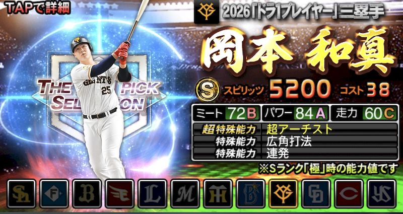 2026ドラ1岡本