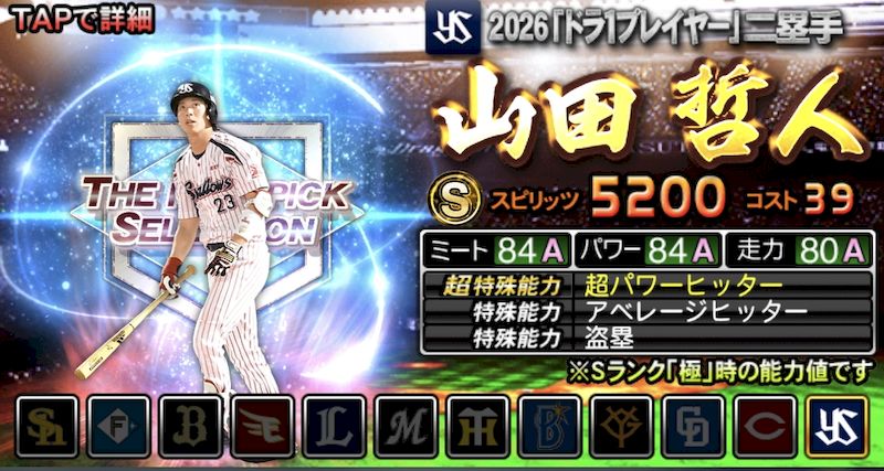 2026ドラ1山田